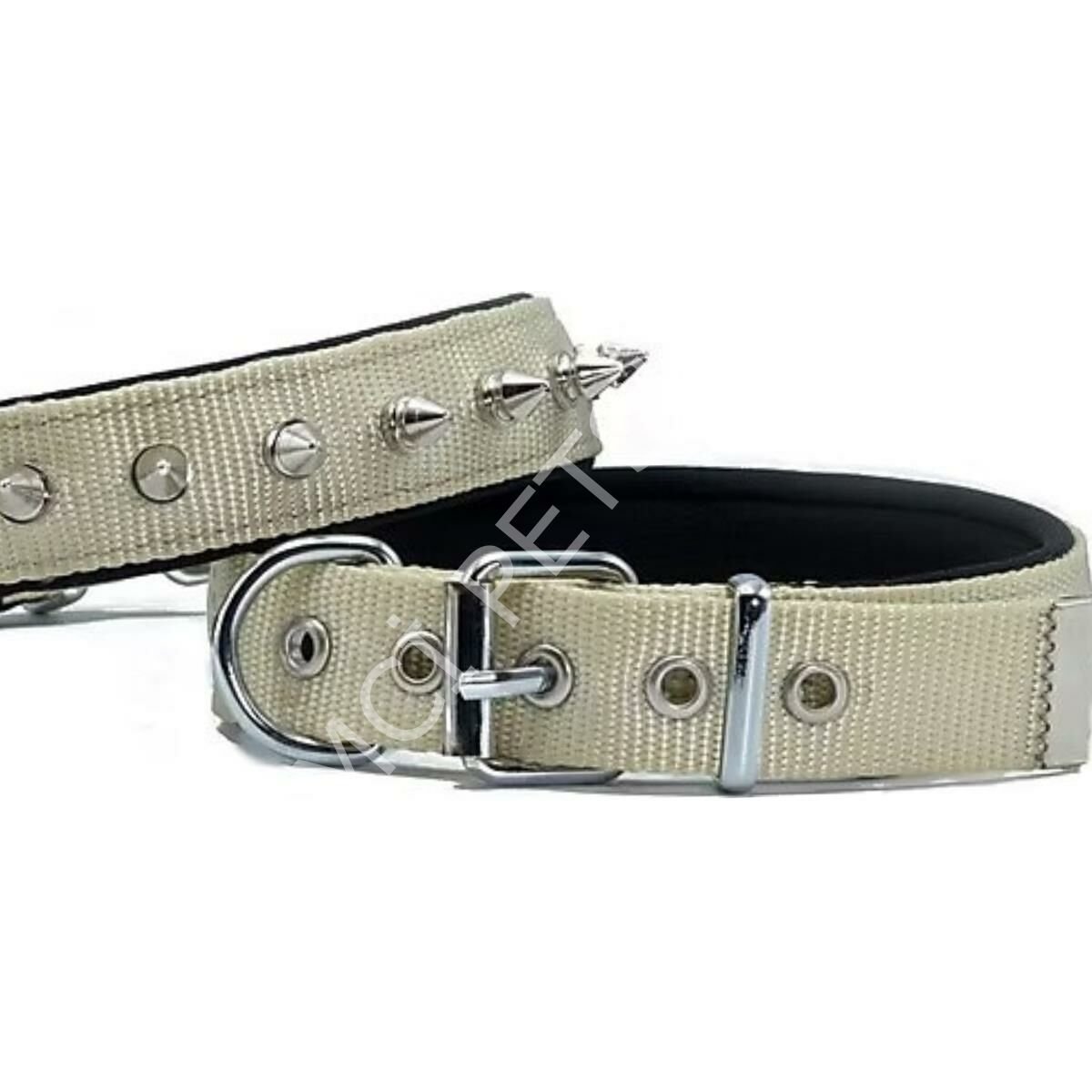 DOGGİE KONFOR DOKUMA ÇİVİLİ BOYUN TASMASI HAKİ 3X42-50CM