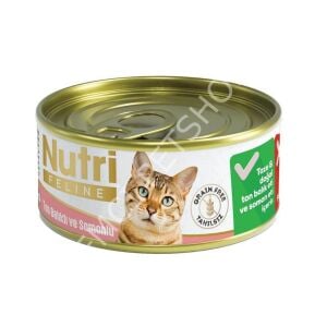 Nutri Feline Tahılsız Ton Balıklı Somonlu Probiyotikli Kedi Konservesi 85 Gr