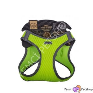 DOGGİE HAVALI DOKUMA REFLEKTÖR SERİSİ KÜÇÜK IRK GÖĞÜS TASMASI SARI 3XS-22-26CM