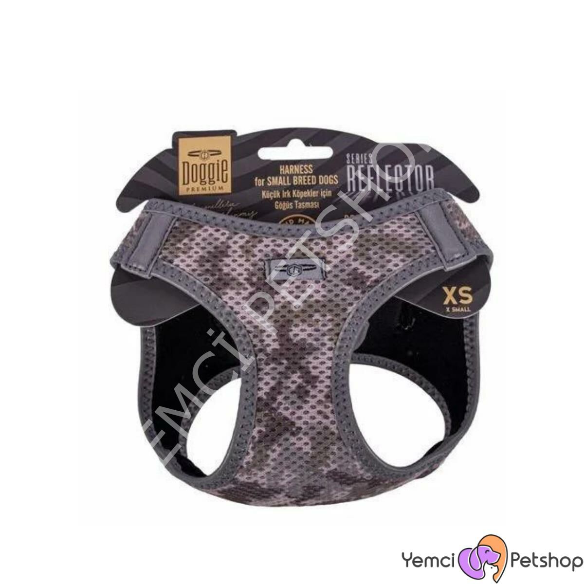 DOGGİE HAVALI DOKUMA REFLEKTÖR SERİSİ KÜÇÜK IRK GÖĞÜS TASMASI KAMUFLAJ 3XS-22-26CM