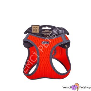 DOGGİE HAVALI DOKUMA REFLEKTÖR SERİSİ KÜÇÜK IRK GÖĞÜS TASMASI TURUNCU 2XS-26-30CM
