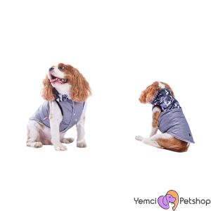 Pawstar Gri Diametro Puf Yelek Köpek Yeleği Köpek Kıyafeti Köpek Yağmurluk XL
