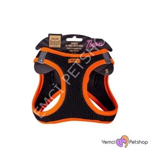 DOGGİE HAVALI DOKUMA NEON SERİSİ KÜÇÜK IRK GÖĞÜS TASMASI TURUNCU 3XS-22-26CM
