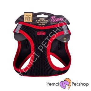DOGGİE HAVALI DOKUMA NEON SERİSİ KÜÇÜK IRK GÖĞÜS TASMASI KIRMIZI 2XS-26-30CM