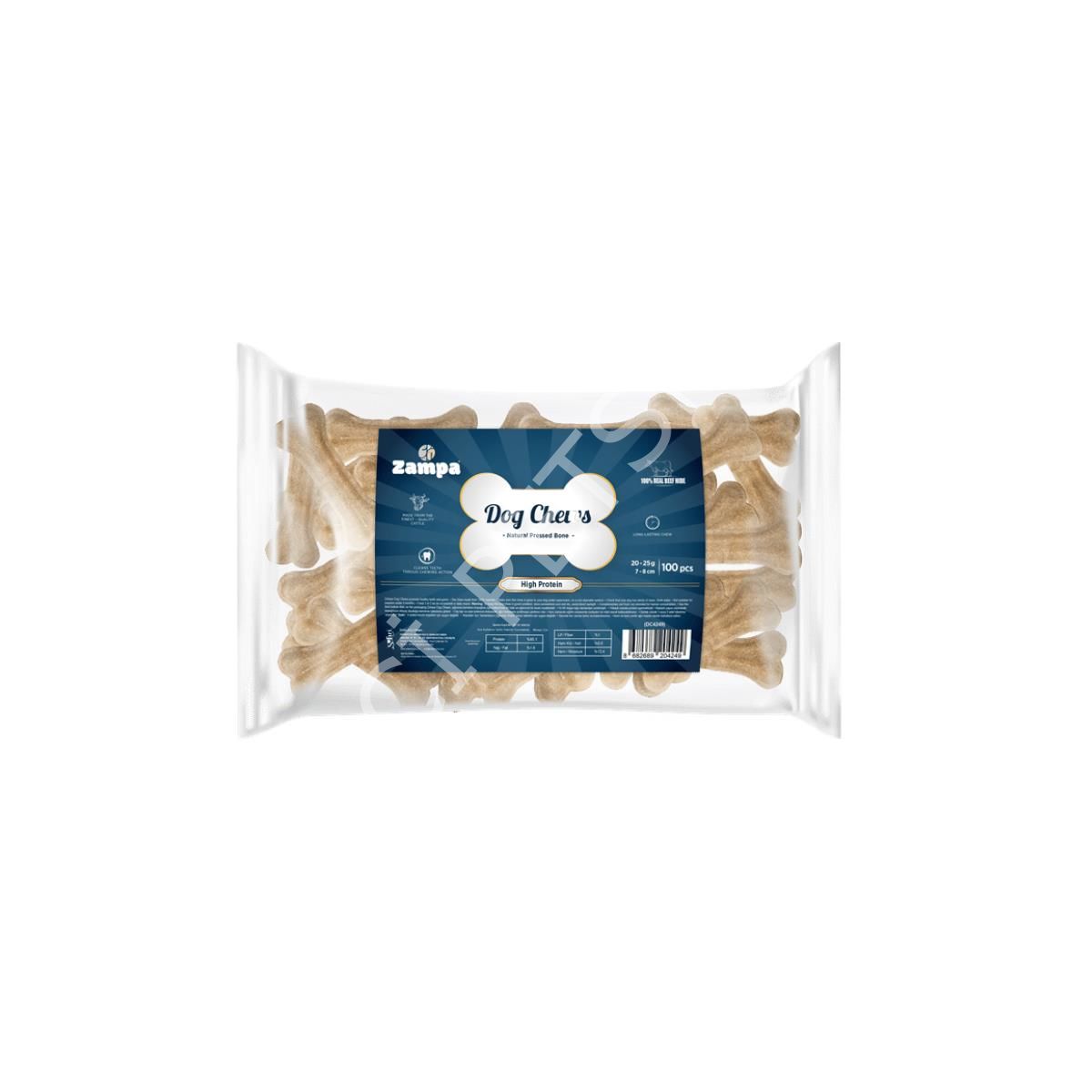 Zampa Naturel Press Kemik Köpek Ödülü 7-8 cm 100 lü