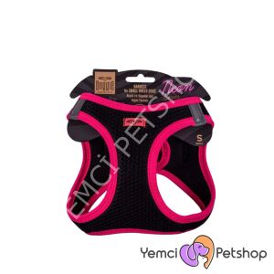 DOGGİE HAVALI DOKUMA NEON SERİSİ KÜÇÜK IRK GÖĞÜS TASMASI PEMBE M-38-44CM