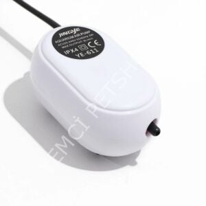 Jingye Tek Çıkışlı Sessiz Akvaryum Hava Motoru Beyaz 3W, 3L/Min