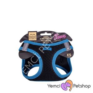 DOGGİE HAVALI DOKUMA NEON SERİSİ KÜÇÜK IRK GÖĞÜS TASMASI MAVİ L-42-48CM