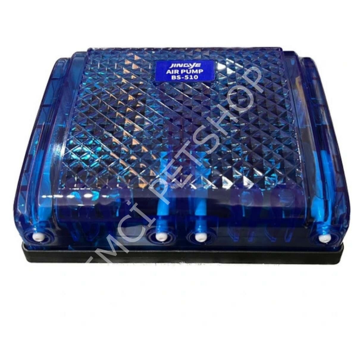 Jingye Dört Çıkışlı Akvaryum Hava Motoru Mavi 10W, 4x4L/Min