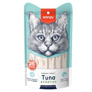 Wanpy Ton Ve Morina Balıklı Sıvı Kedi Ödül Maması 25x14gr