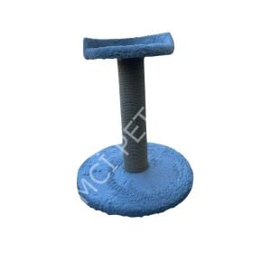ÜSTÜ YATAKLI YUVARLAK KEDİ TIRMALAMA TAHTASI AÇIK MAVİ 49 CM