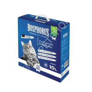 Bosphorus Aktif Karbonlu Hızlı Topaklanan Grey Ince Taneli Doğal Kedi Kumu 10 Lt
