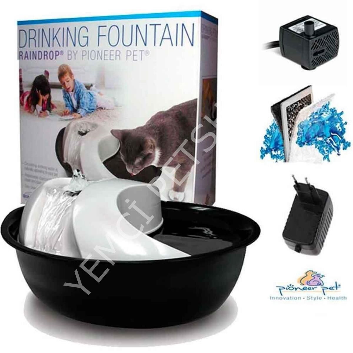 Pioneer Pet Kedi Köpek İçin Devirdaimli Otomatik Suluk 60 oz 1,77 lt