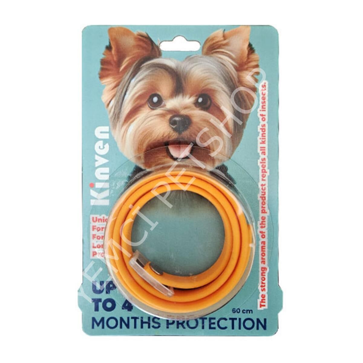 Kinven Köpek Bit Pire Uzaklaştıcı Tasma 60 cm Turuncı