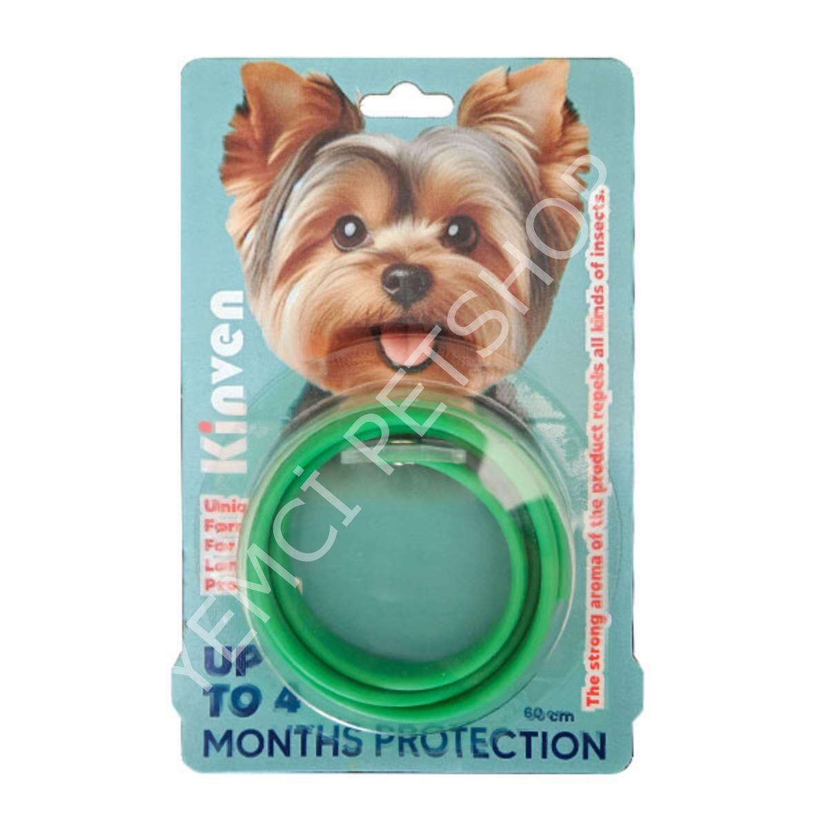 Kinven Köpek Bit Pire Uzaklaştıcı Tasma 60 cm Yeşil
