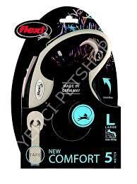 Flexi New Comfort Otomatik Siyah Şerit Gezdirme Large 5 Metre