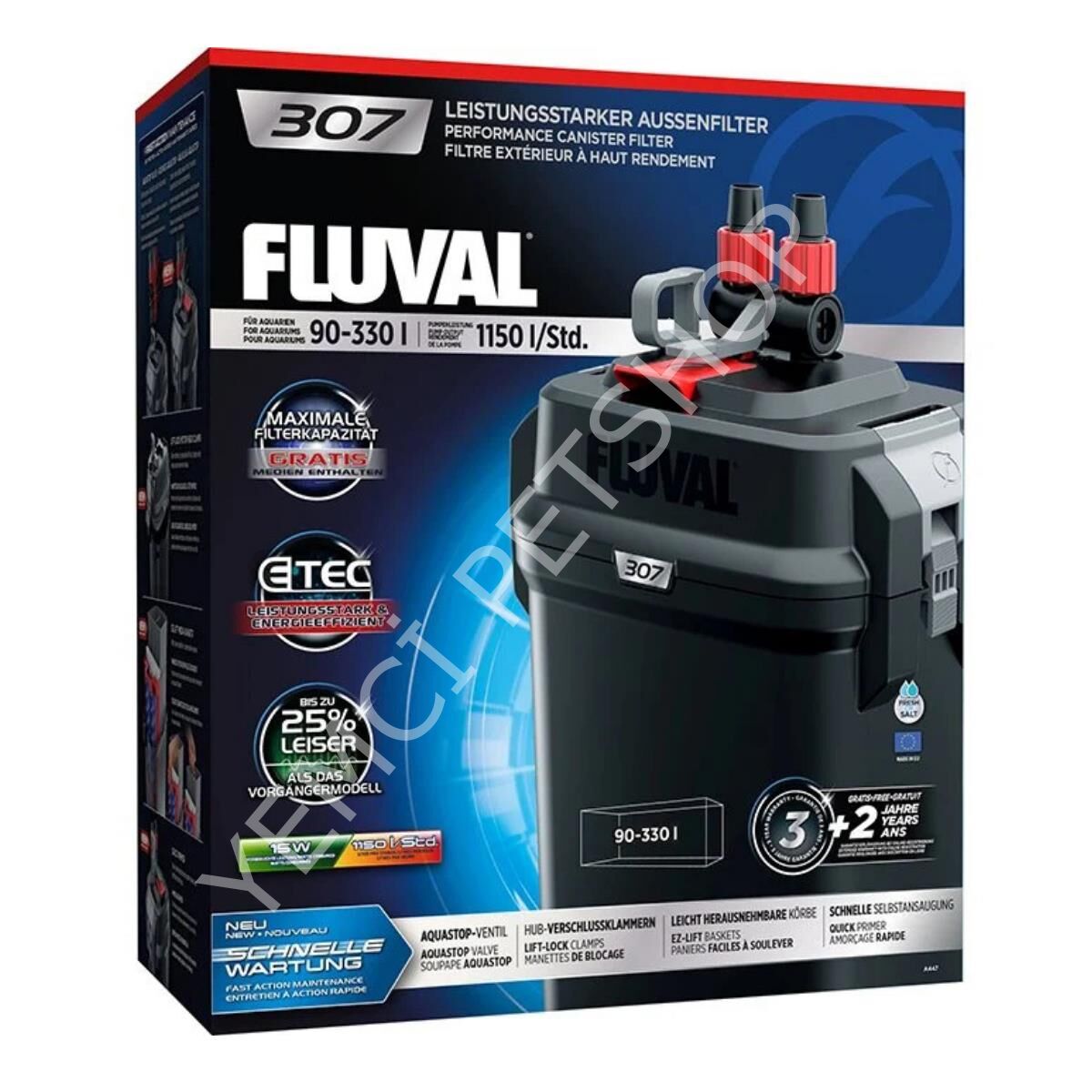 Fluval 307 Dış Filtre 1150 l/h / 90-330 Lt