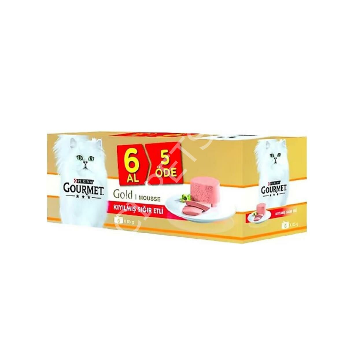 Gourmet Gold Kıyılmış Sığır Etli Yetişkin Kedi Konservesi 6x85gr
