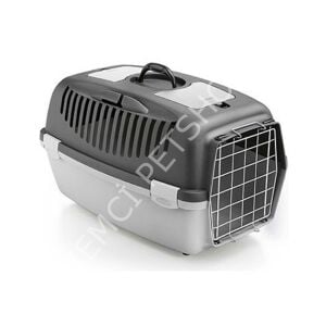 GULLİVER 3 KEDİ KÖPEK TAŞIMA ÇANTASI METAL KAPILI GRİ 61*40*38