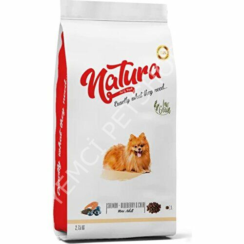 Natura Somon,Yaban Mersini&Chia Mini Irk Yetişkin Köpek Maması 2,75Kg