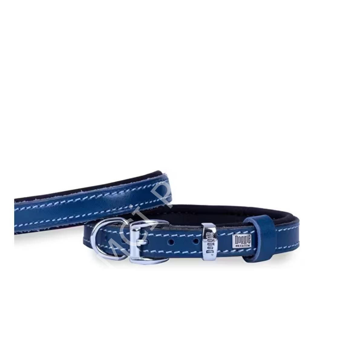 DOGGİE KONFOR DERİ BOYUN TASMASI ROYALMAVİ 2X30-35CM