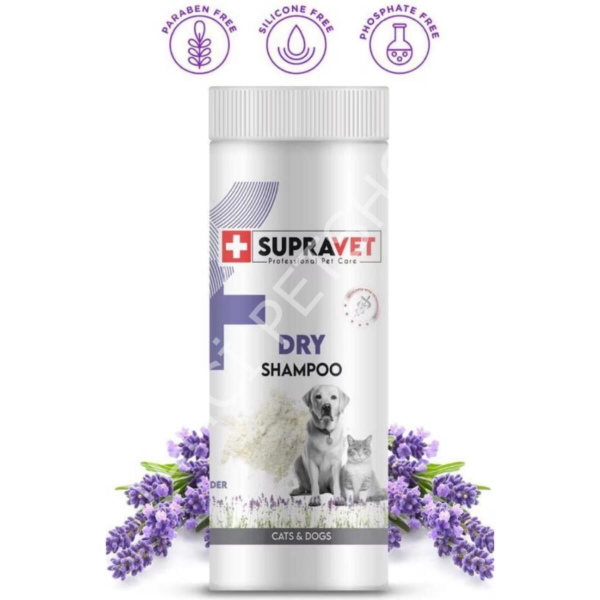Supravet Dry Shampoo Lavanta Özlü Kedi Köpekler İçin Toz Şampuan 150 ml