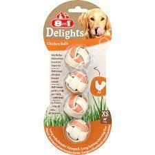 8in1 Delights Köpekler için Tavuklu Çiğneme Topu (S) 4 Adet