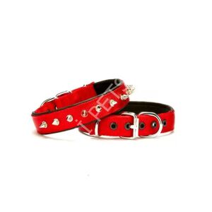 DOGGİE KONFOR DOKUMA ÇİVİLİ BOYUN TASMASI KIRMIZI 2,5X37-45CM