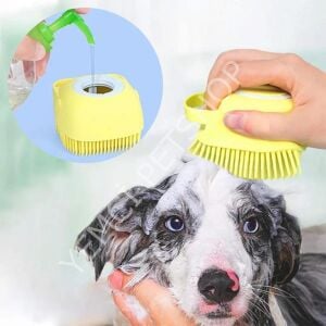 KEDİ KÖPEK MASAJ YIKAMA FIRÇASI ŞAMPUAN HAZNELİ