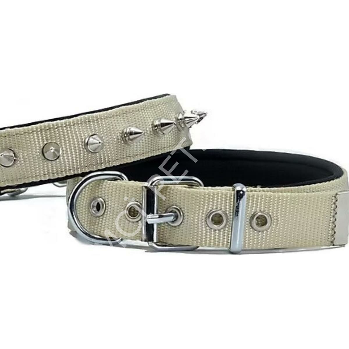 DOGGİE KONFOR DOKUMA ÇİVİLİ BOYUN TASMASI HAKİ 3X42-50CM