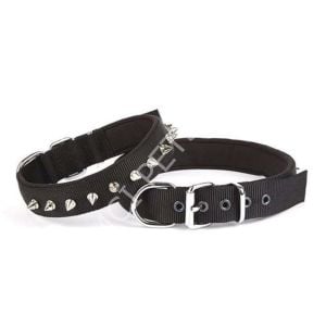 DOGGİE KONFOR DOKUMA ÇİVİLİ BOYUN TASMASI SİYAH 3X47-55CM
