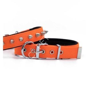 DOGGİE KONFOR DOKUMA ÇİVİLİ BOYUN TASMASI TURUNCU 3X47-55CM
