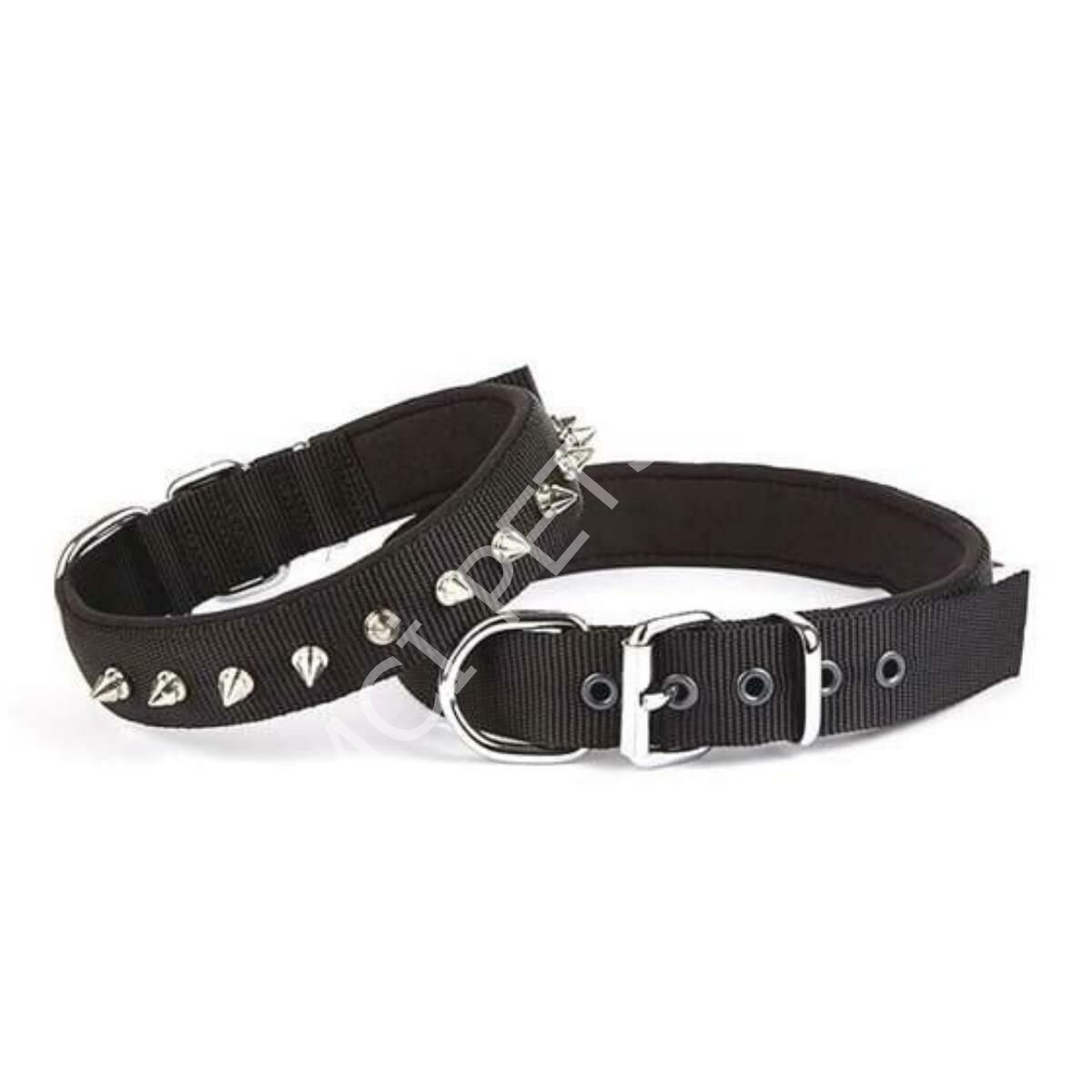 DOGGİE KONFOR DOKUMA BOL ÇİVİLİ BOYUN TASMASI SİYAH 4X47-55CM