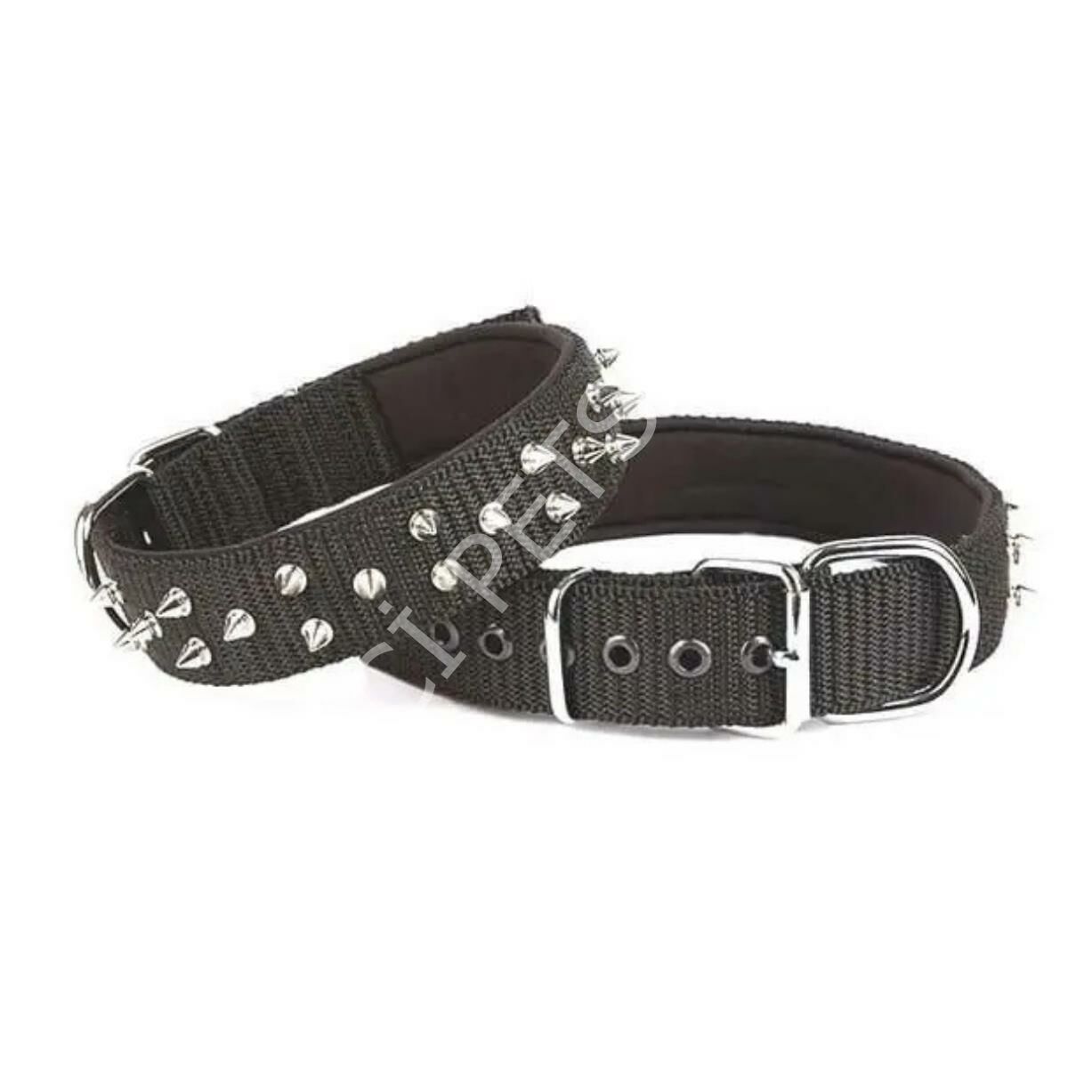 DOGGİE KONFOR DOKUMA BOL ÇİVİLİ BOYUN TASMASI SİYAH 5X60-70CM