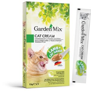 GARDEN MİX KEDİ ÖDÜL KREMASI KUZULU KEDİ OTLU  5 X 15 GR