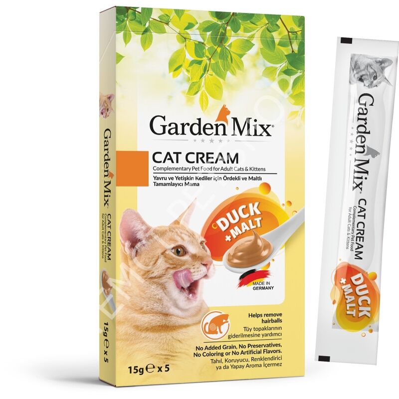 GARDEN MİX KEDİ ÖDÜL KREMASI ÖRDEKLİ MALT  5 X 15 GR