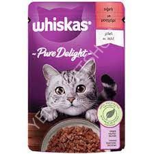 Whiskas Pouch Pure Delight Jöle İçinde Sığır Etli Yetişkin Kedi Konservesi 85gr
