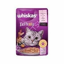Whiskas Pouch TastyMix Sos İçinde Somonlu ve Havuçlu Yetişkin Kedi Konservesi 85gr