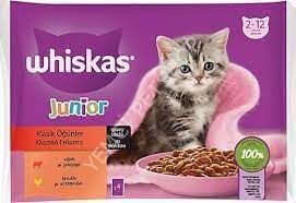 Whiskas Pouch Sos İçinde Sığırlı ve Tavuklu Yavru Kedi Konservesi 85gr (4'lü)