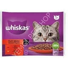 Whiskas Pouch Sos İçinde Sığırlı ve Tavuklu Yetişkin Kedi Konservesi 85gr (4'lü)