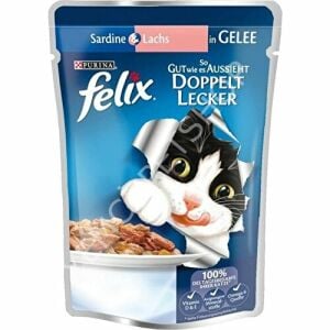 Felix Pouch Doubly Delicious Somon ve Sardalyalı Yaş Kedi Maması 85 Gr