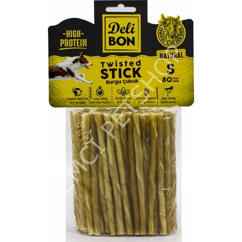 DELİBON DERİ BURGU ÇUBUK İNCE BOY 80Lİ PAKET NATUREL İNCEX80AD.
