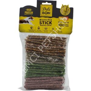 DELİBON DERİ MUNCHY ÇUBUK İNCE BOY 100 LÜ PAKET KARIŞIK RENK İNCEX100AD.