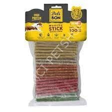 DELİBON DERİ MUNCHY ÇUBUK İNCE BOY 100 LÜ PAKET KARIŞIK RENK İNCEX100AD.