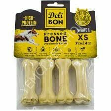 DELİBON DERİ PRES KEMİK 7CM XS BOY 4LÜ PAKET BEYAZ 7CMX4AD.
