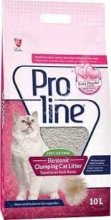 Proline Bebek Pudra Kokulu Topaklanan İnce Taneli 10 lt Bentonit Kedi Kumu