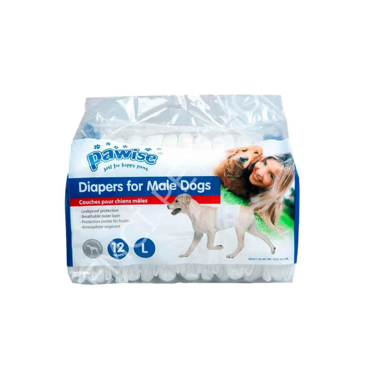 Pawise Erkek Köpek Çiş Bezi Beyaz 60-80 Cm L 12 Adet