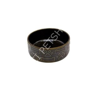 Design Seramik Mama ve Su Kabı Oksit Yeşil 12cm