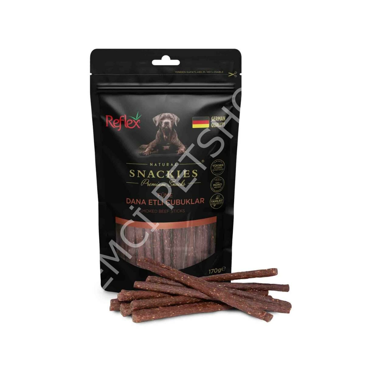Reflex Snackies Natural Füme Dana Etli Tahılsız Köpek Ödül Çubuğu 170gr