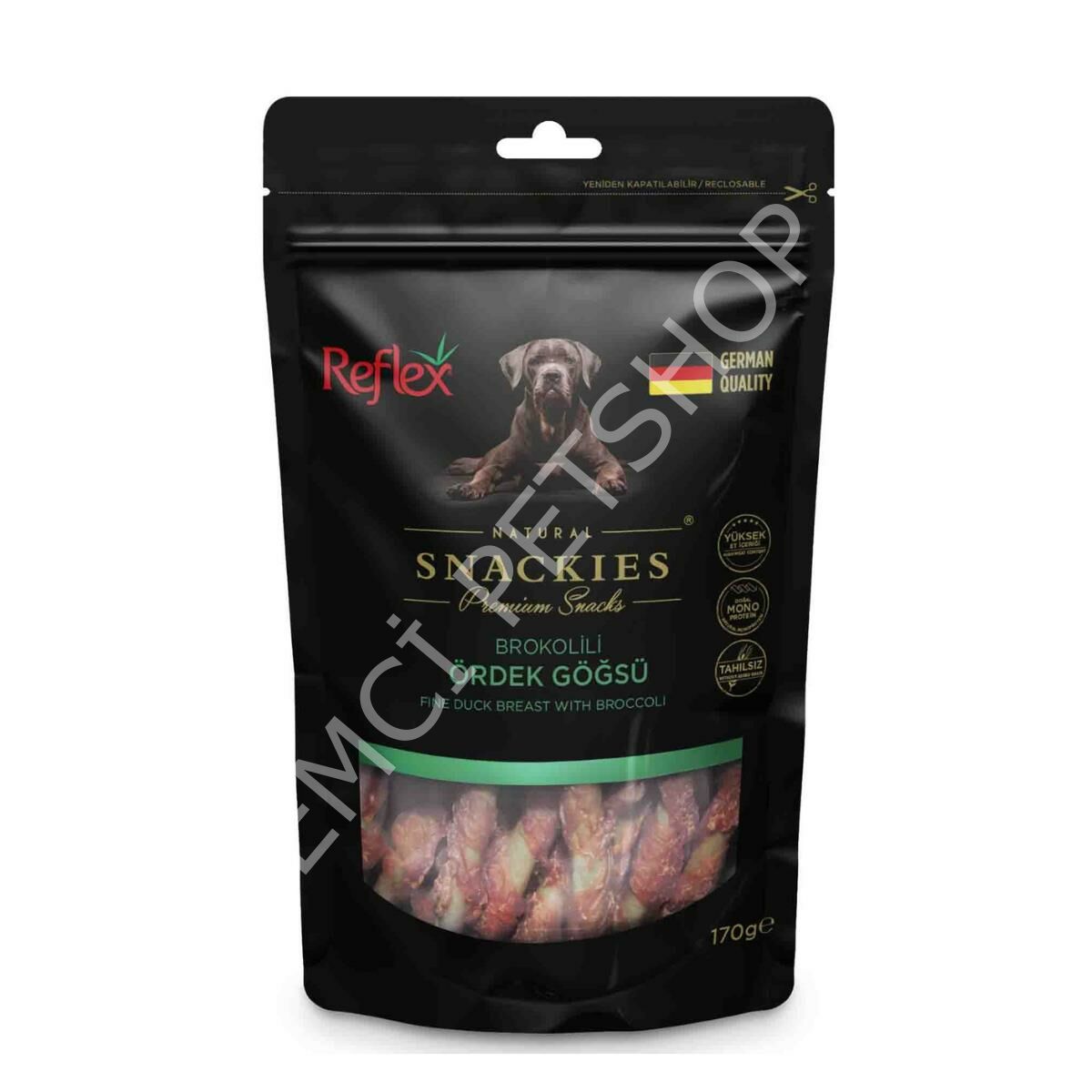 Reflex Snackies Brokolili Ördek Göğsü Köpek Ödül Maması 170gr